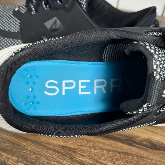 Sperry 7 Seas 3 Eye Womens Size 8.5 Shoes Black White Lightweight Sport Sneakers - Picture 13 of 15